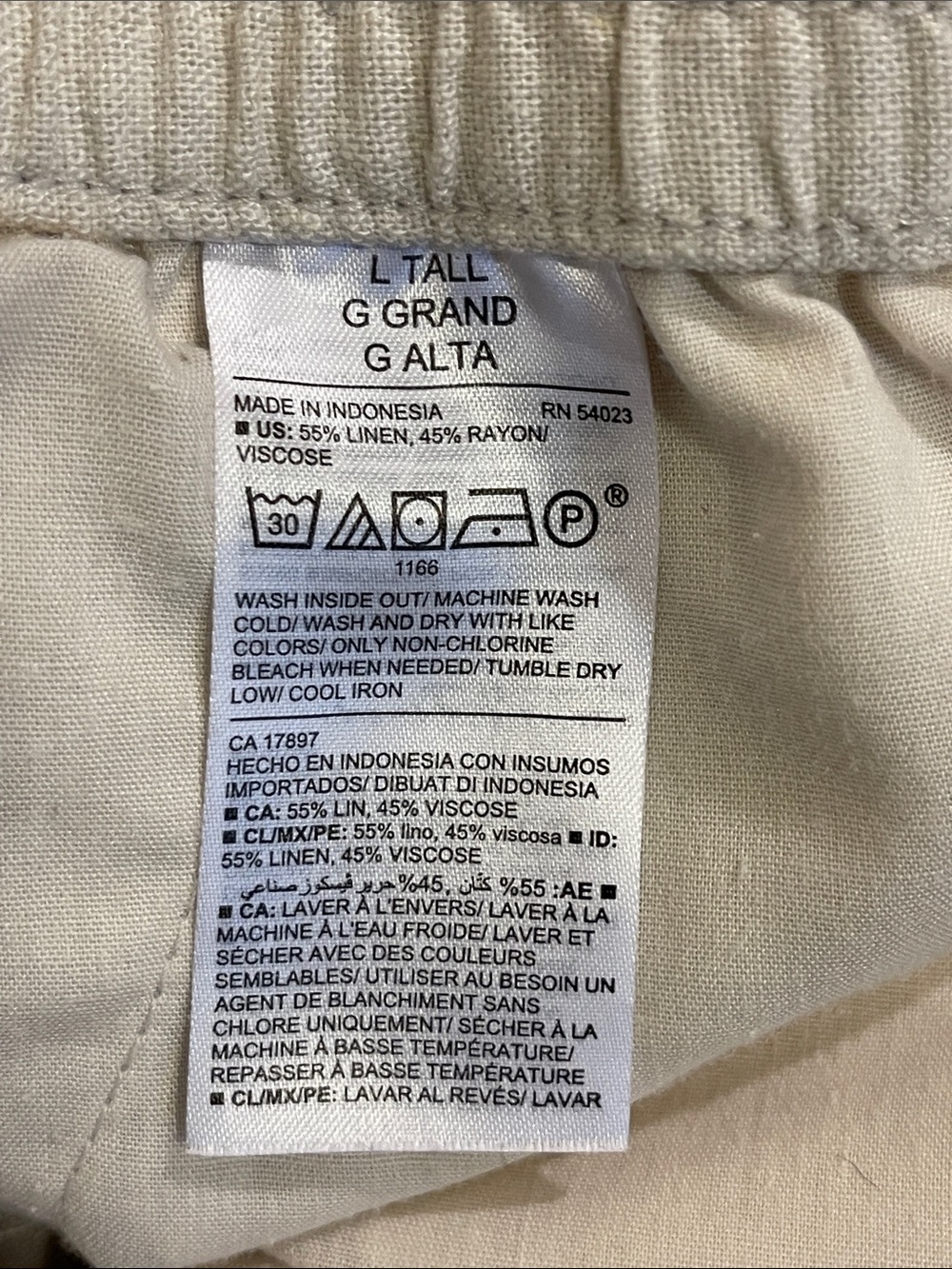 Old Navy Linen Blend Wide-Leg Drawstring Pants - Tall - Picture 4 of 10